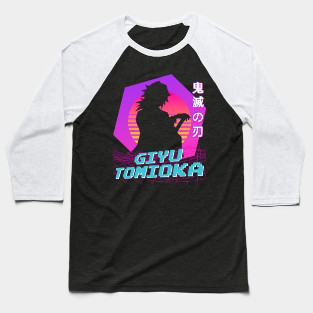 Giyu Tomioka - Vaporwave Baseball T-Shirt by The Artz